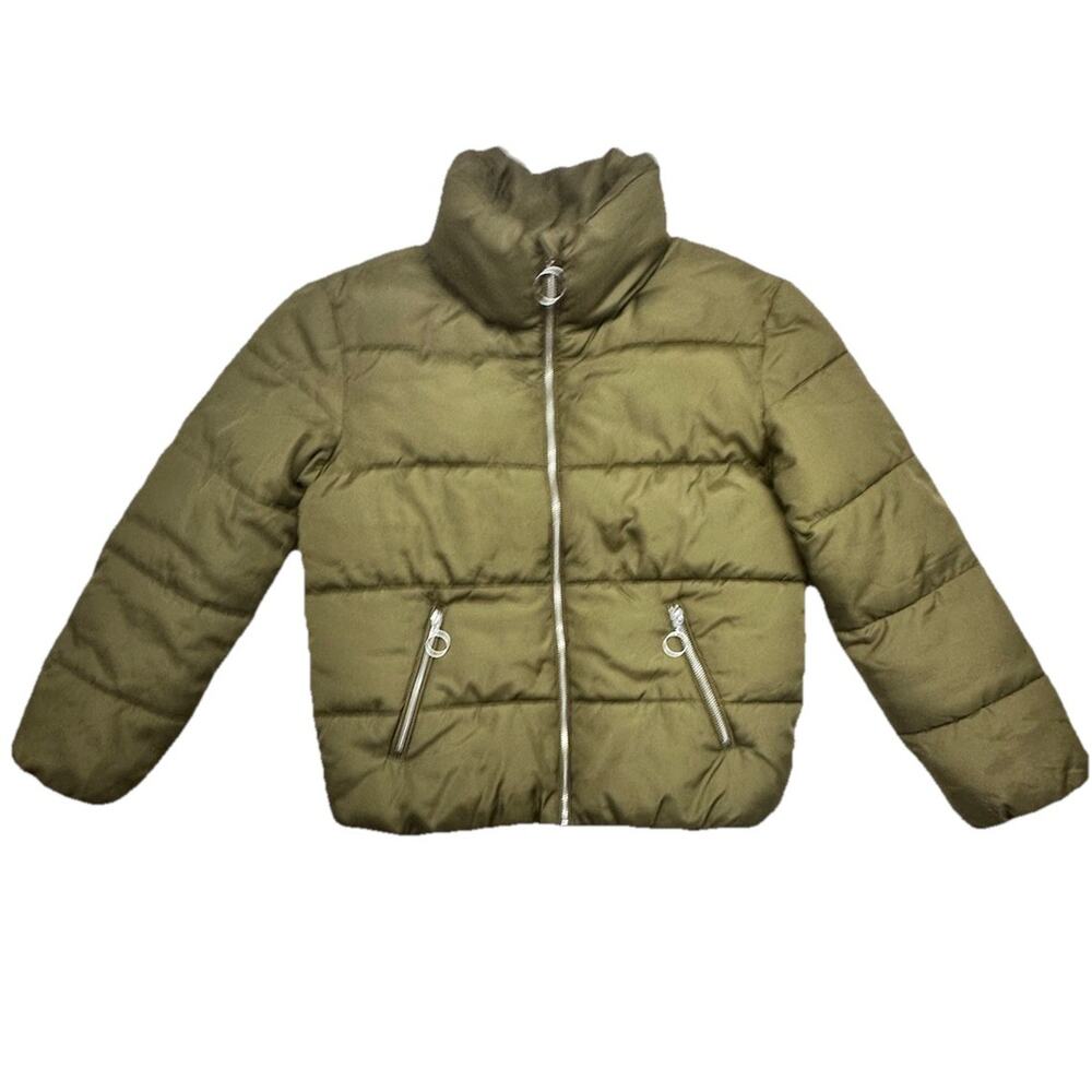 Altard State Womens Coat Size Small Green Puffer Jacket With Satin Lining
